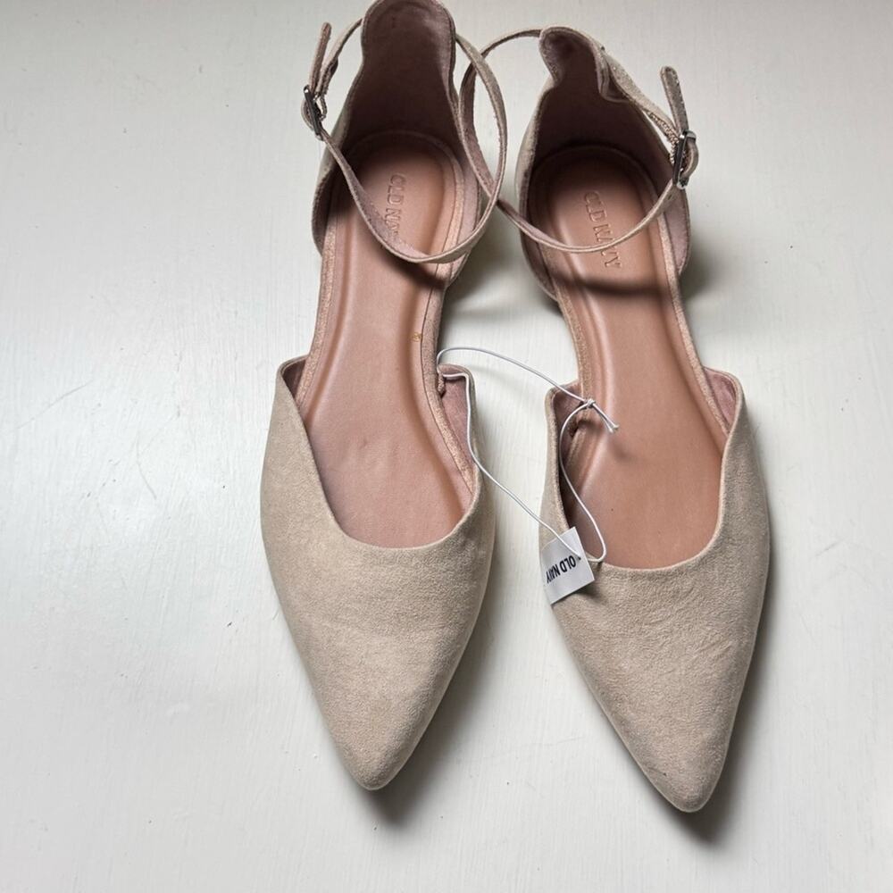 Old Navy Women's Desert Floor Pointed Toe Ankle Strap ballet Flats Sz 9 NWT